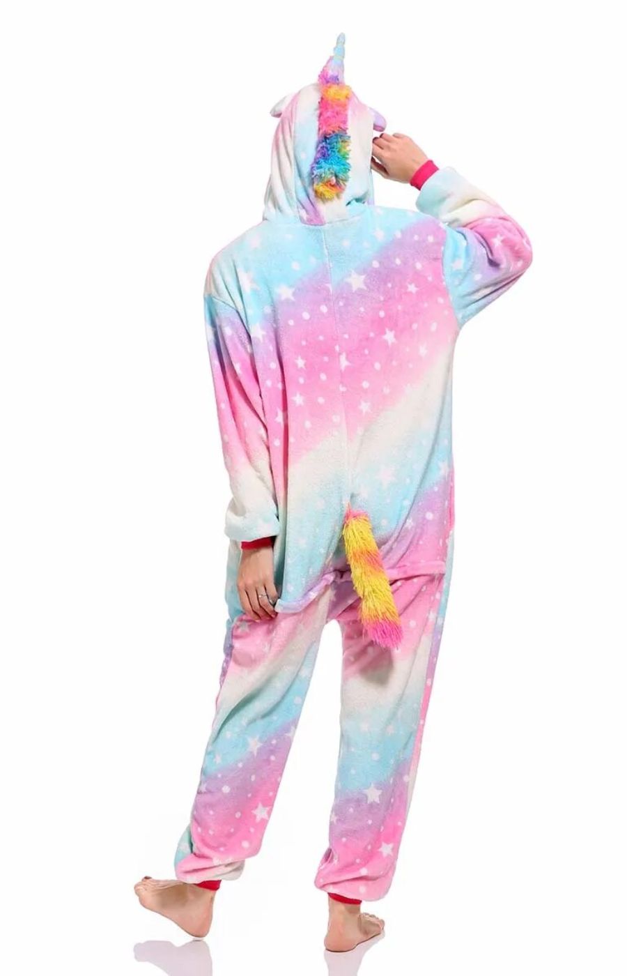 Combinaison licorne pyjama arc-en-ciel dos