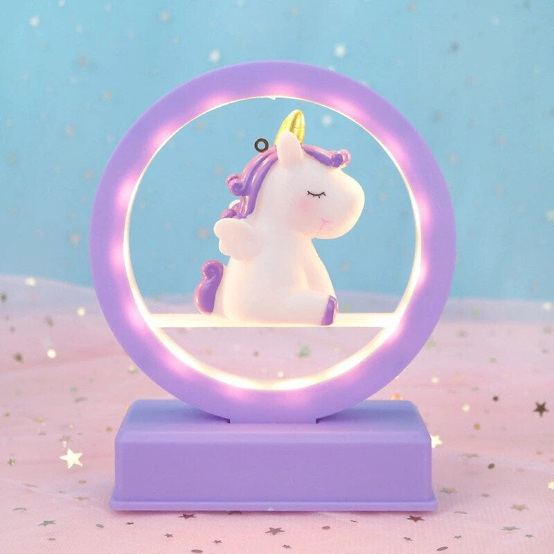 lampe led licorne violet