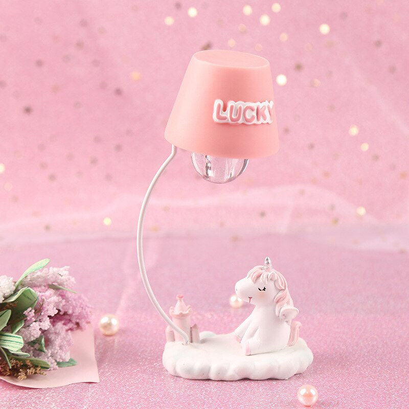 Lampe licorne rose