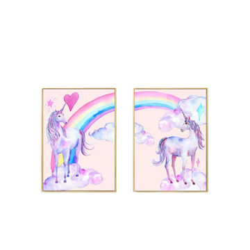 Tableau licorne arc-en-ciel