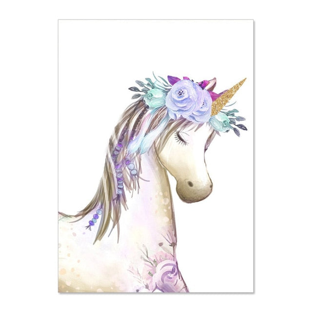 Tableau toile licorne