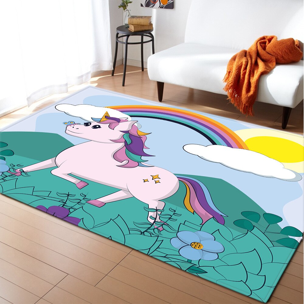 Tapis doudou licorne effet 3D