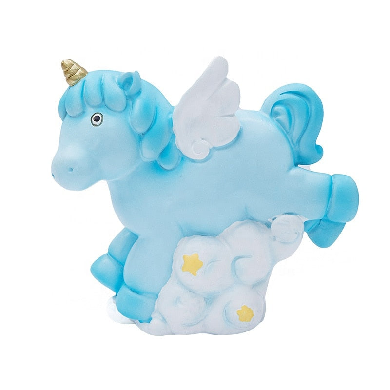 Tirelire licorne Kawaii bleu