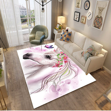 Tapis de licorne couronne de fleurs