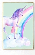 Toile murale licorne arc-en-ciel