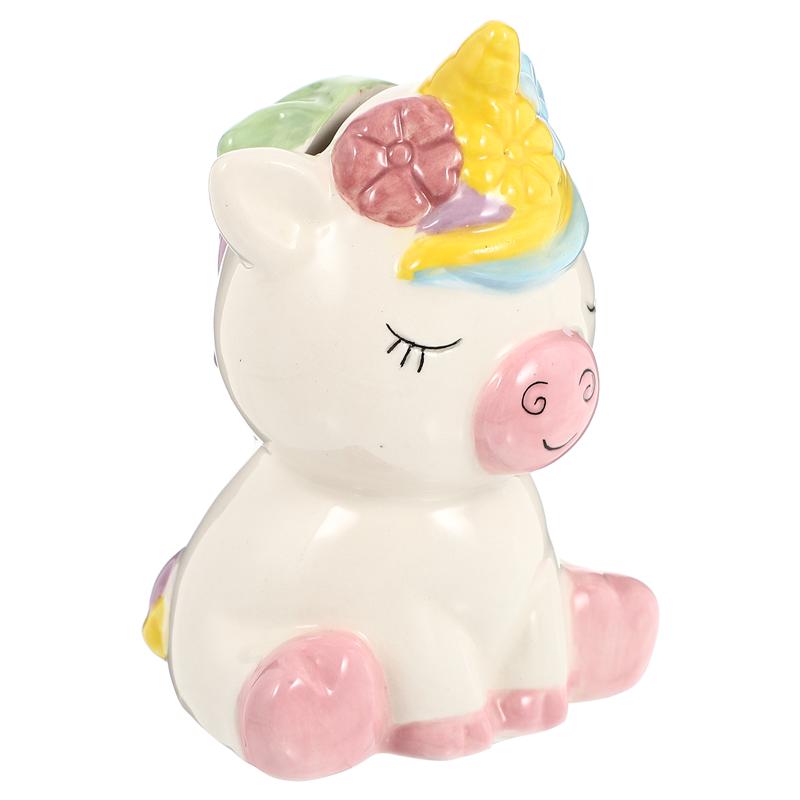 Tirelire licorne mignonne en porcelaine 