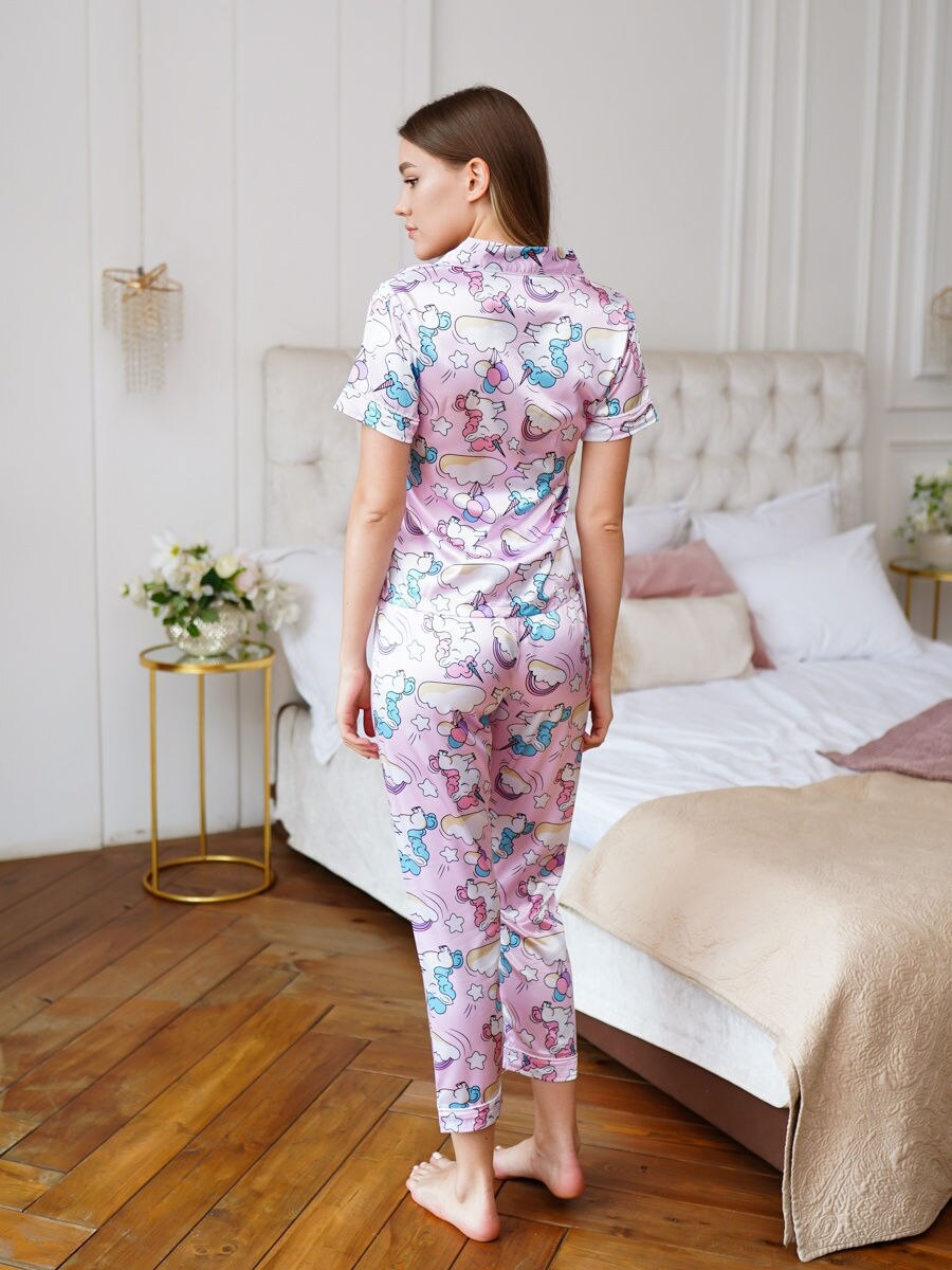 Pyjama Licorne Femme Hiver Rose