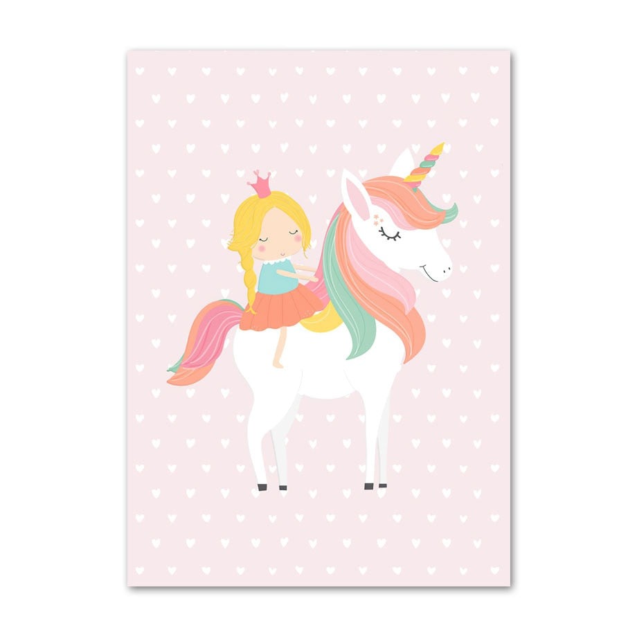 Poster licorne princesse