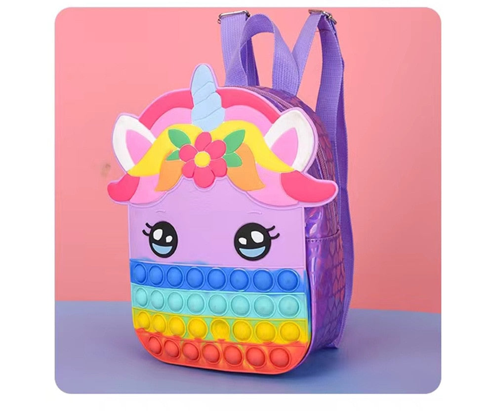 Sac à Dos Licorne Petite Fille Pop It Violet