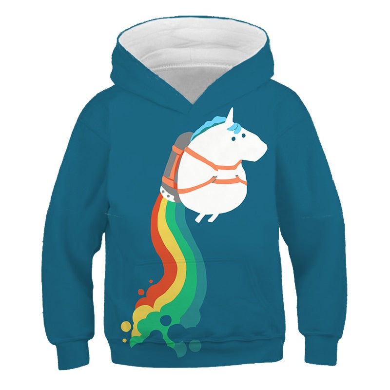 Sweat Licorne Bleu