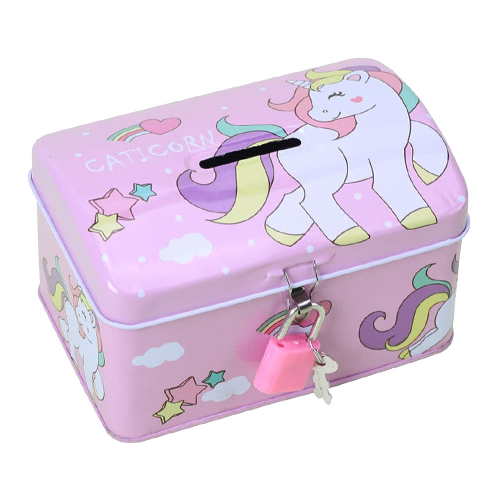 Tirelire métal licorne avec cadenas