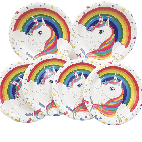 Assiette licorne arc-en-ciel
