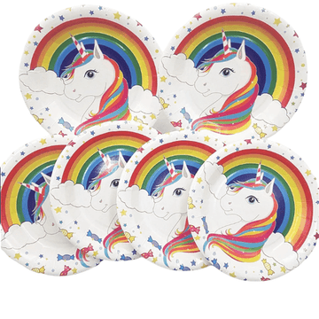 Assiette licorne arc-en-ciel