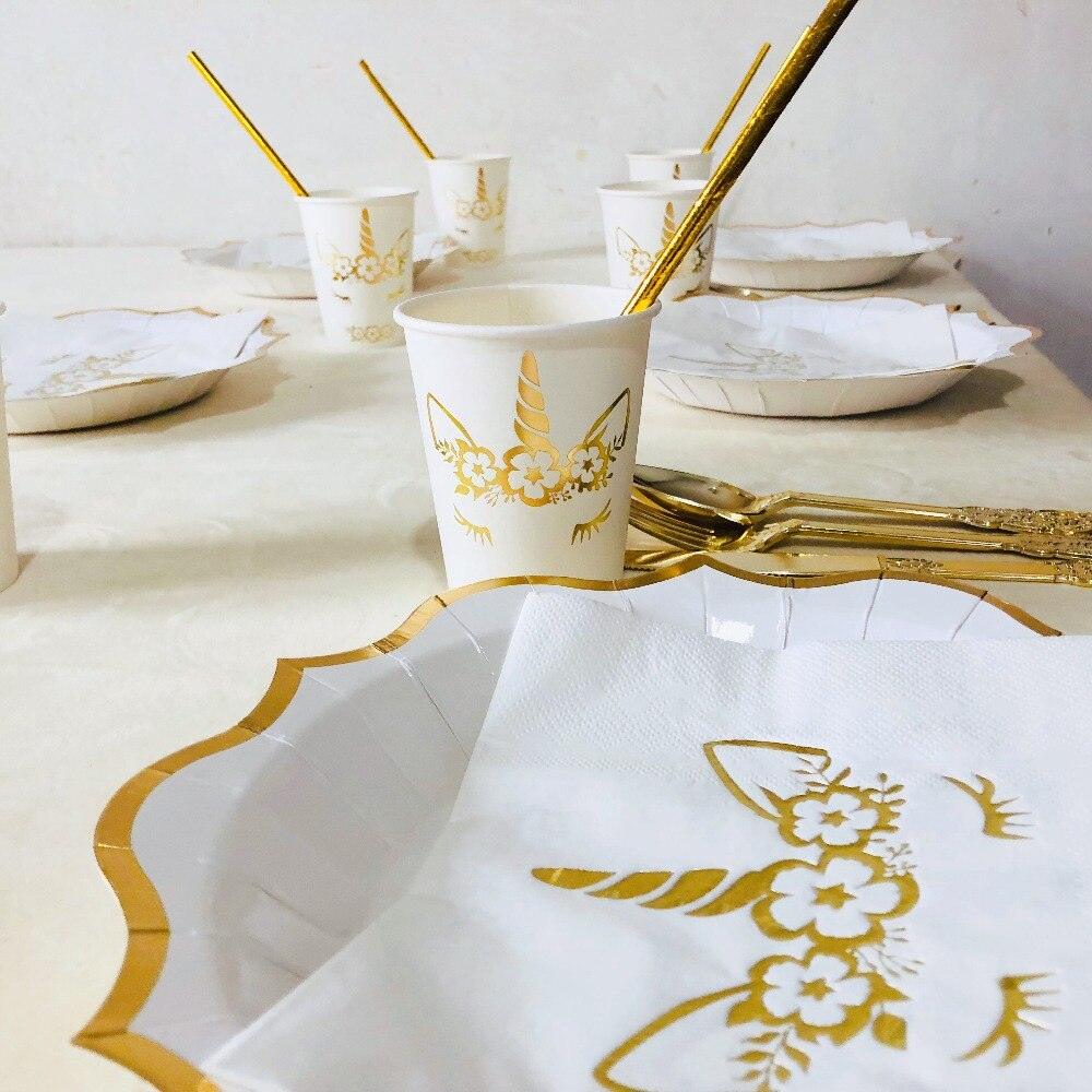 Assiette licorne bordure dorée - Licorne