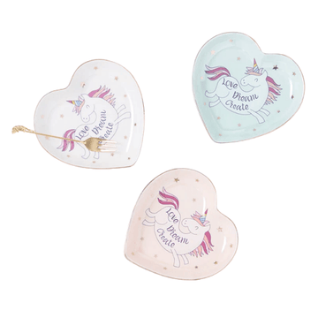 Assiette licorne coeur