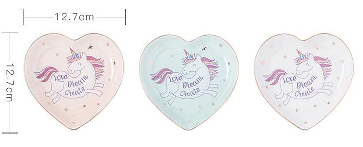 Assiette licorne coeur - Licorne