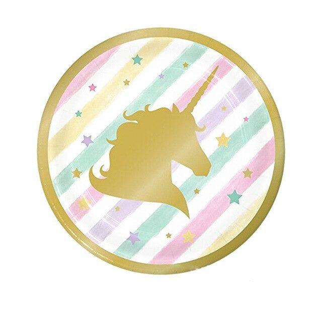 Assiette licorne dorée - Licorne