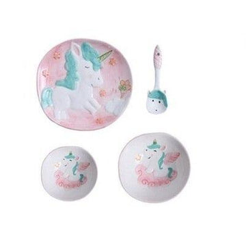 Assiette licorne en porcelaine