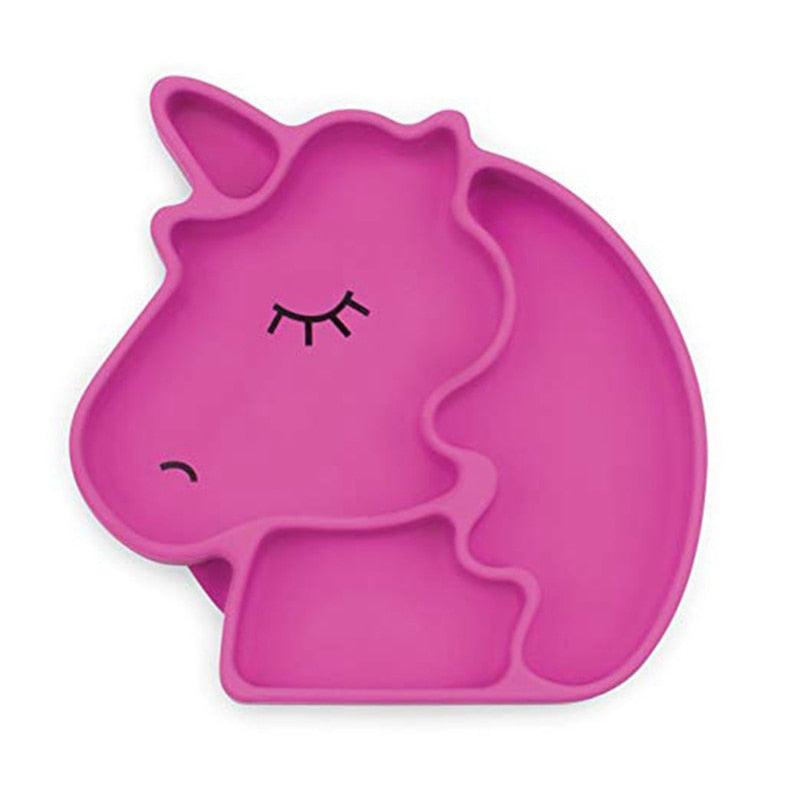 Assiette licorne en silicone pour bébé