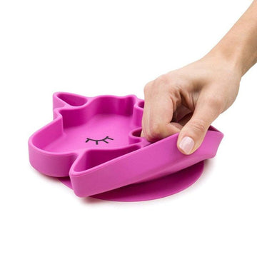 Assiette licorne bébé en silicone avec compartiments 