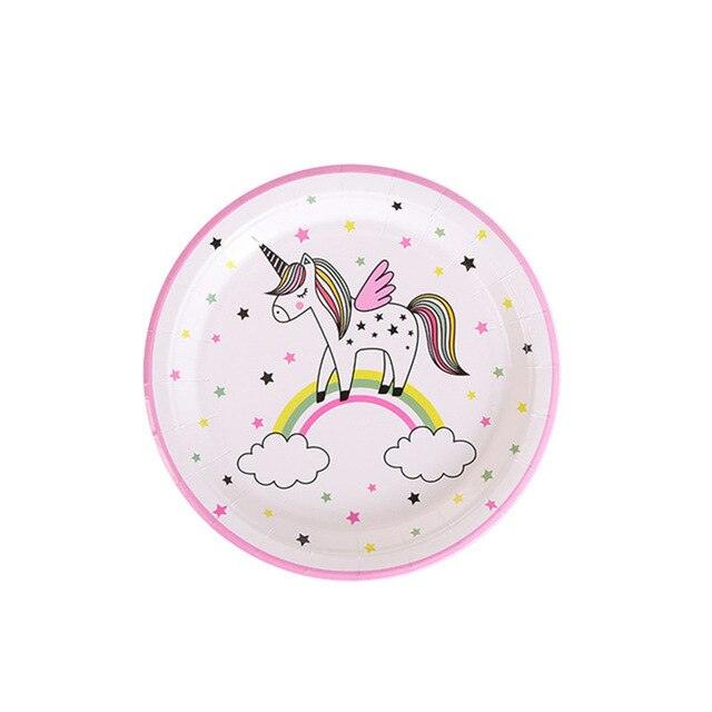 Assiette licorne étoiles blanc