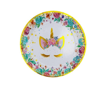 Assiette licorne fleurie