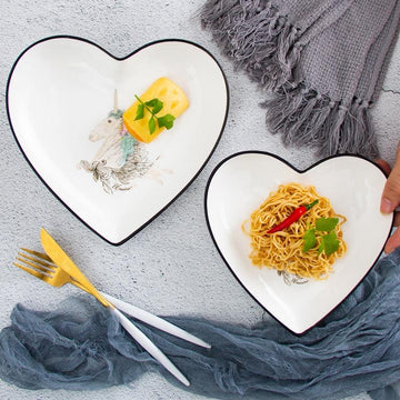 Assiette licorne en coeur spéciale Saint Valentin