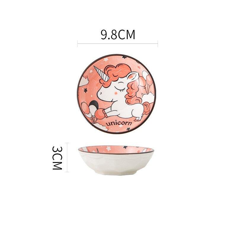 Assiette licorne rose style japonais