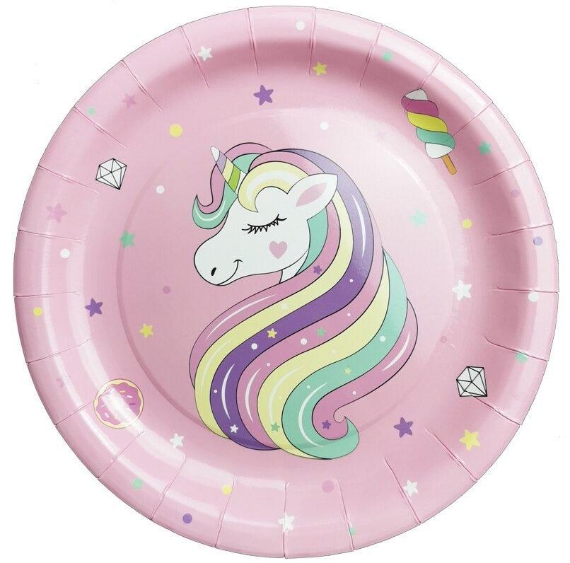 Assiette licorne violette