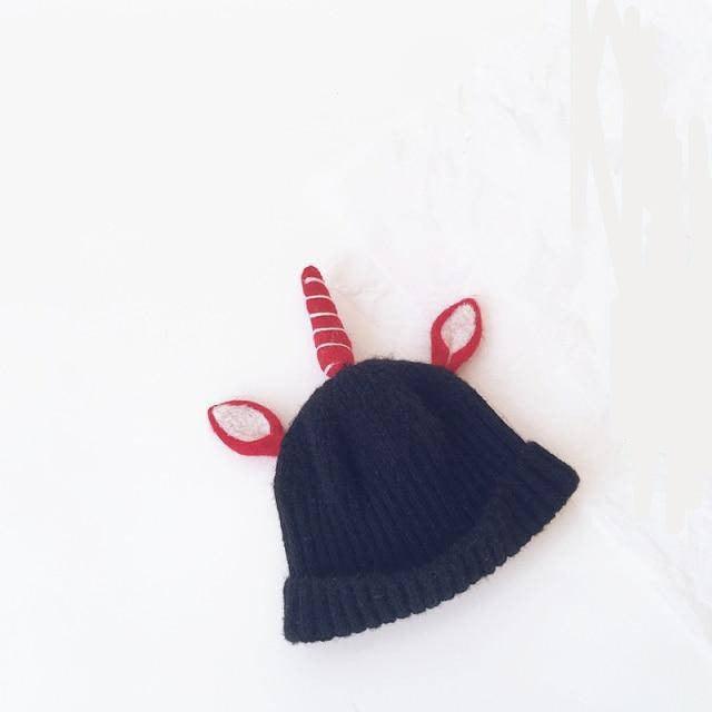 Bonnet Licorne Unisexe Pour Enfant Noir - Une Licorne