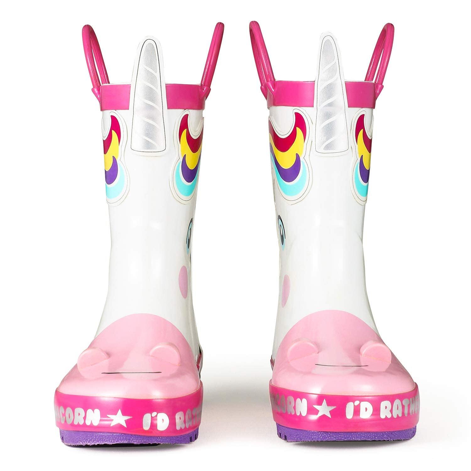 Bottes de pluie licorne corne blanche 