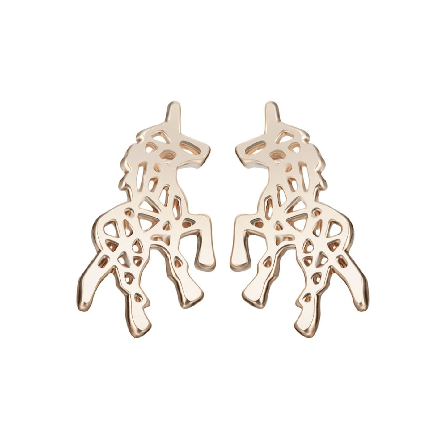 Boucle d'Oreille Licorne<br> Dorées - Une Licorne