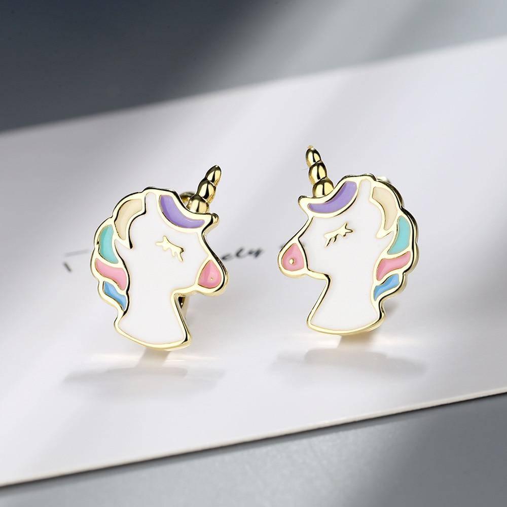 Boucles d'Oreilles Licorne<br> Fantaisie - Une Licorne