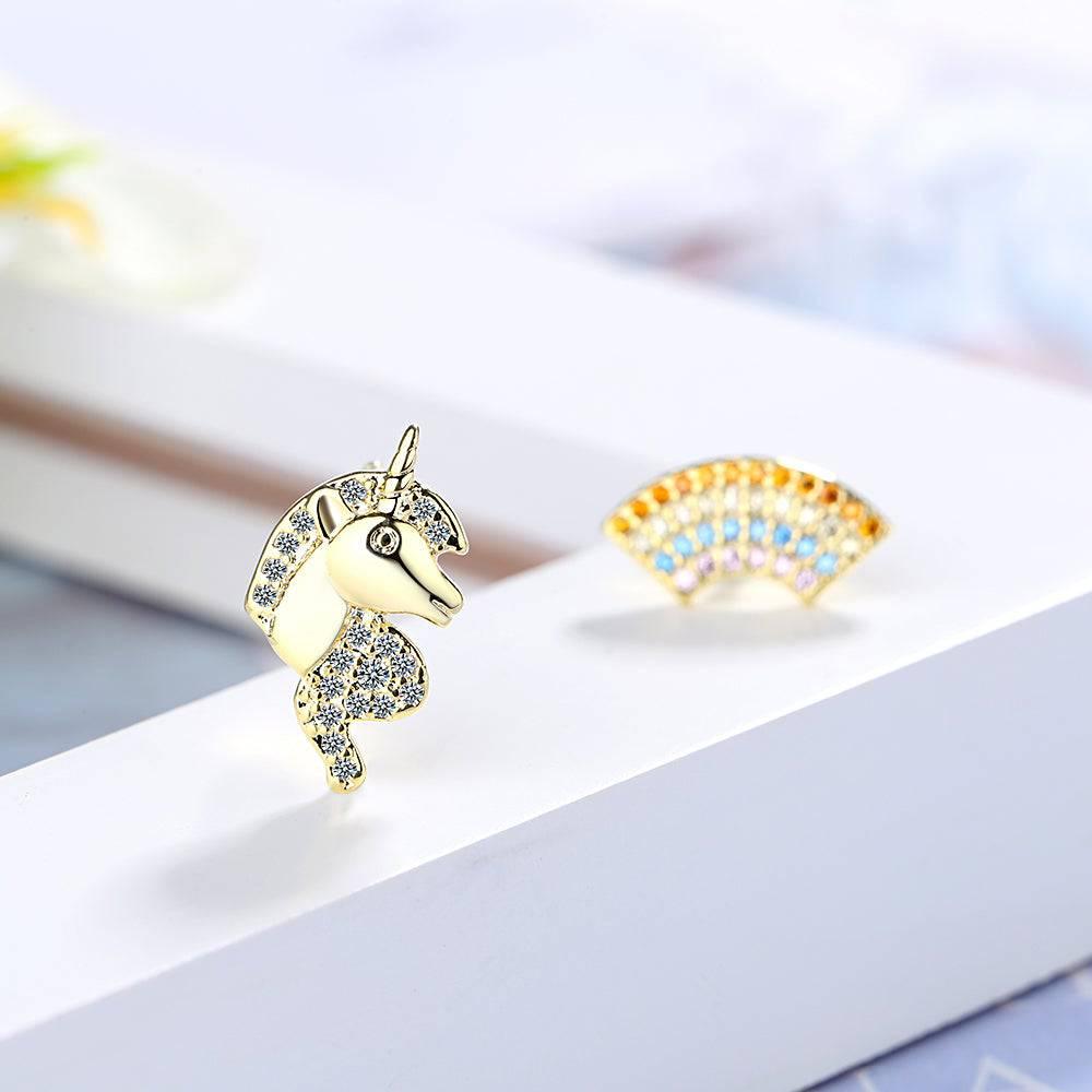 Boucles d'Oreilles Licorne Femme Asymétrique - Licorne