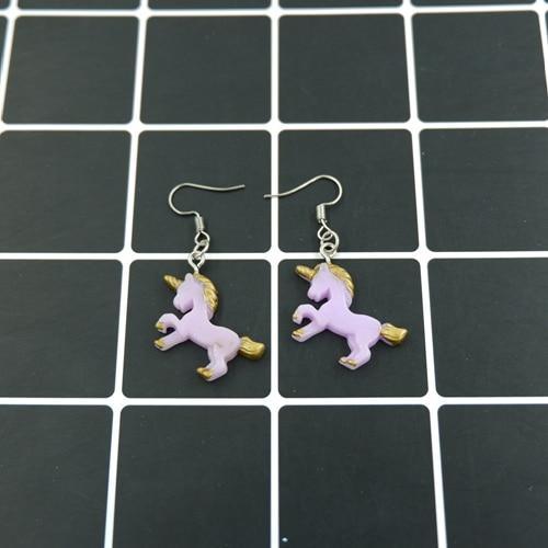 Boucles d'Oreilles Licorne<br> 3D Résine - Une Licorne