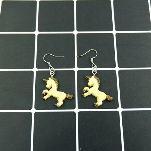 Boucles d'Oreilles Licorne<br> 3D Résine - Une Licorne