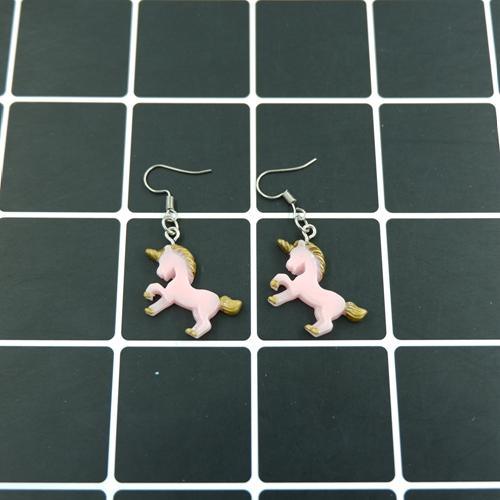 Boucles d'Oreilles Licorne<br> 3D Résine - Une Licorne