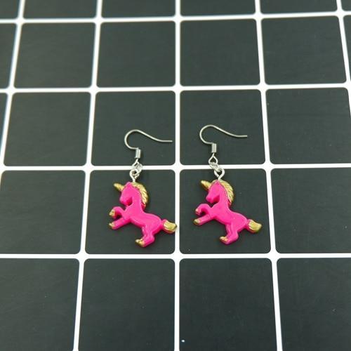Boucles d'Oreilles Licorne<br> 3D Résine - Une Licorne