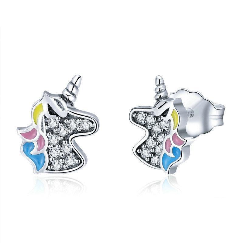 Boucles d'Oreilles Licorne<br> Argent Femme - Une Licorne