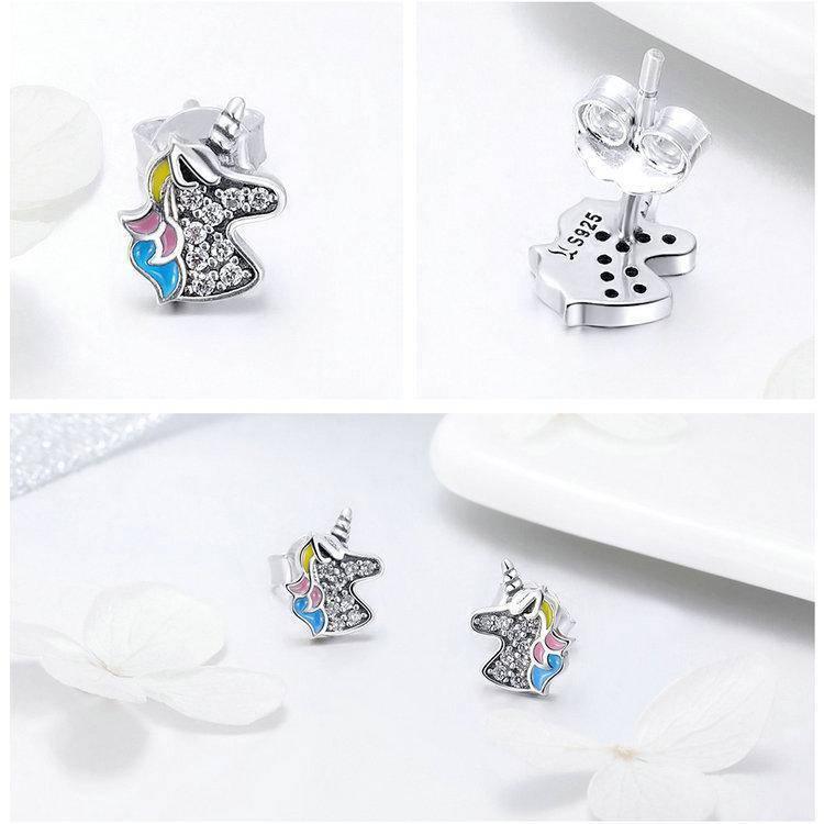 Boucles d'Oreilles Licorne<br> Argent Femme - Une Licorne