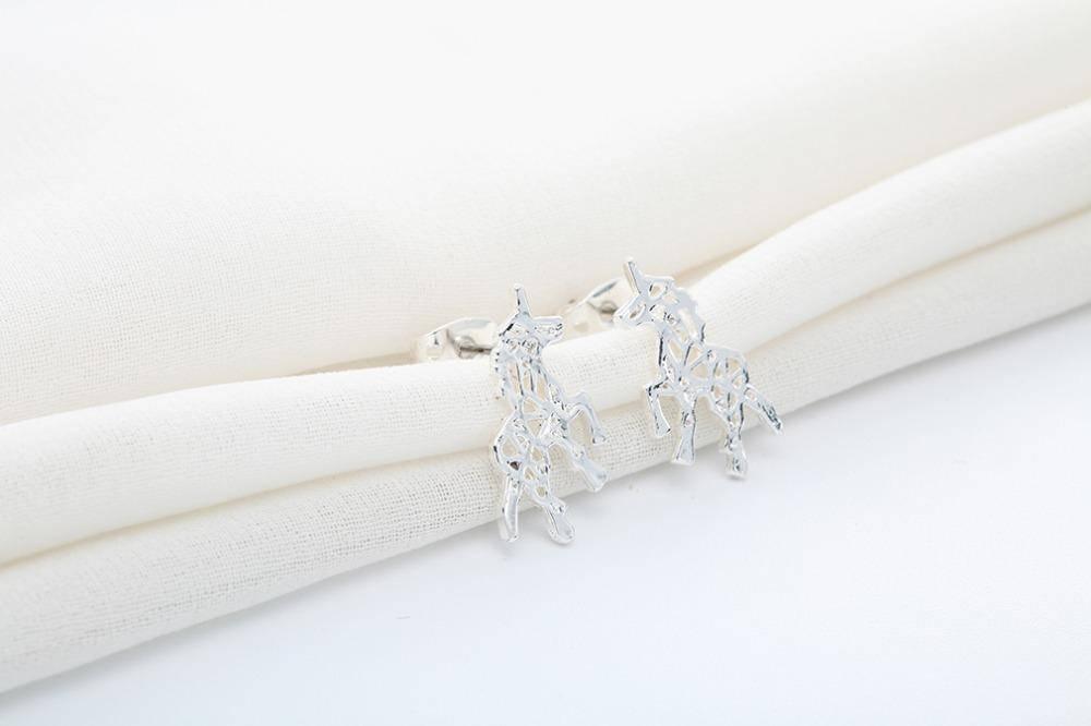 Boucles d'Oreilles Licorne<br> Argentées - Une Licorne