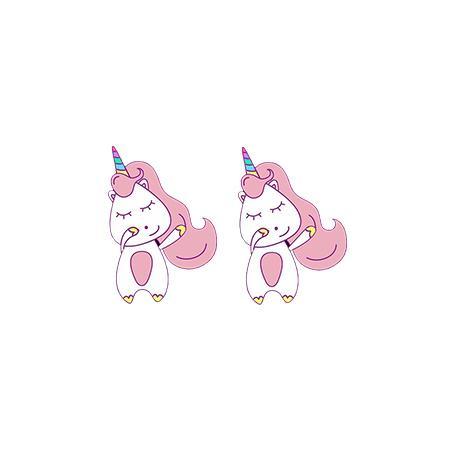 Boucles d'Oreilles Licorne<br> Bébé Kawaii - Une Licorne