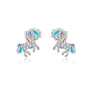 Boucles d'Oreilles Licorne<br> Cubique Zircon - Une Licorne