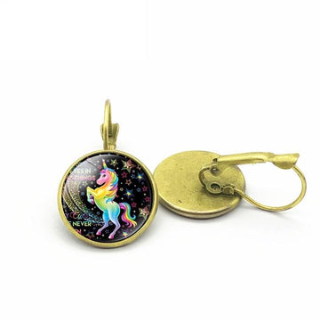 Boucles d'Oreilles Licorne<br> Dans la Nuit - Une Licorne