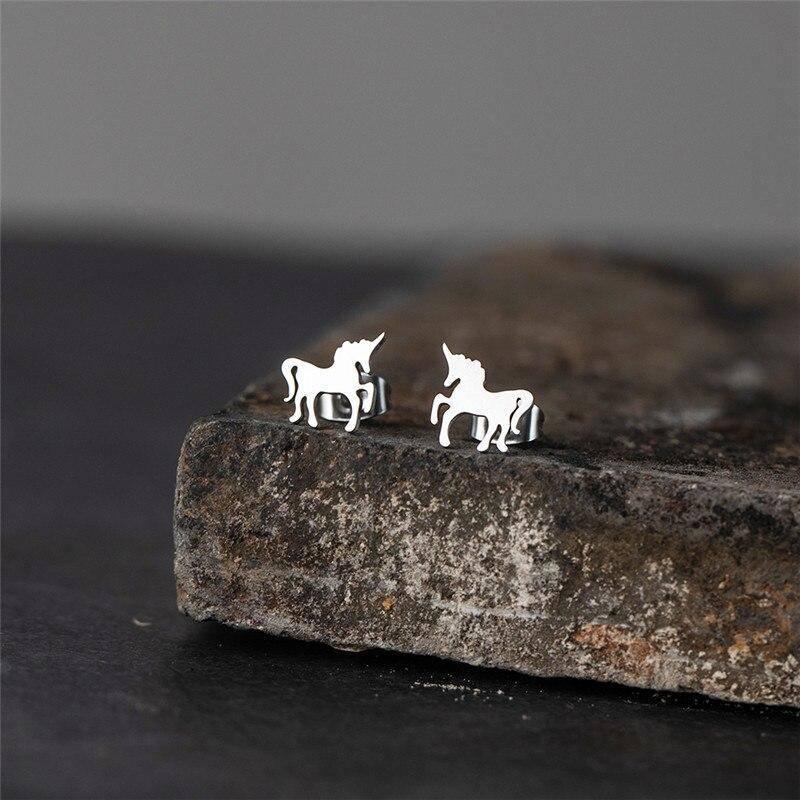Boucles d'Oreilles Licorne<Br> Dorée - Une Licorne