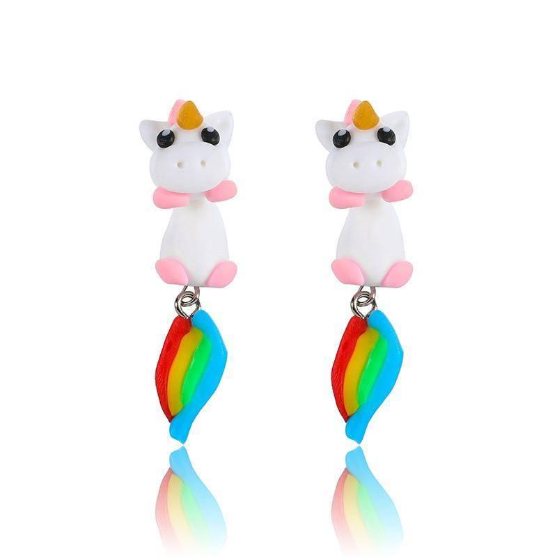 Boucles d'Oreilles Licorne<br> Fimo - Une Licorne