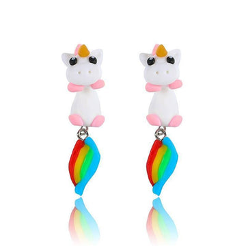 Boucles d'Oreilles Licorne<br> Fimo - Une Licorne
