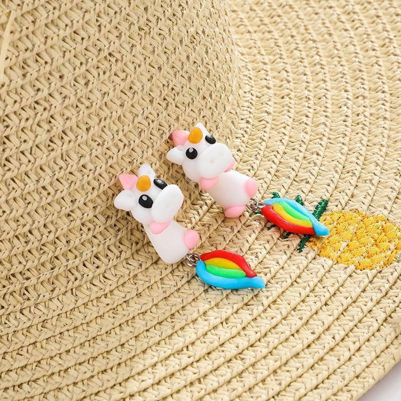 Boucles d'Oreilles Licorne<br> Fimo - Une Licorne