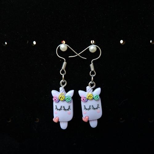 Boucles d'Oreilles Licorne<br> Glace - Une Licorne