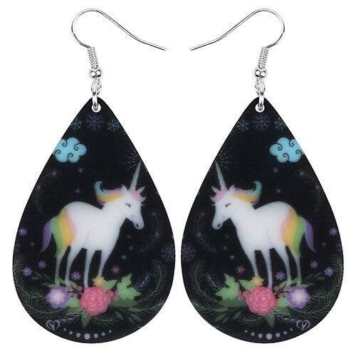 Boucles d'Oreilles Licorne<br> Pendantes - Une Licorne